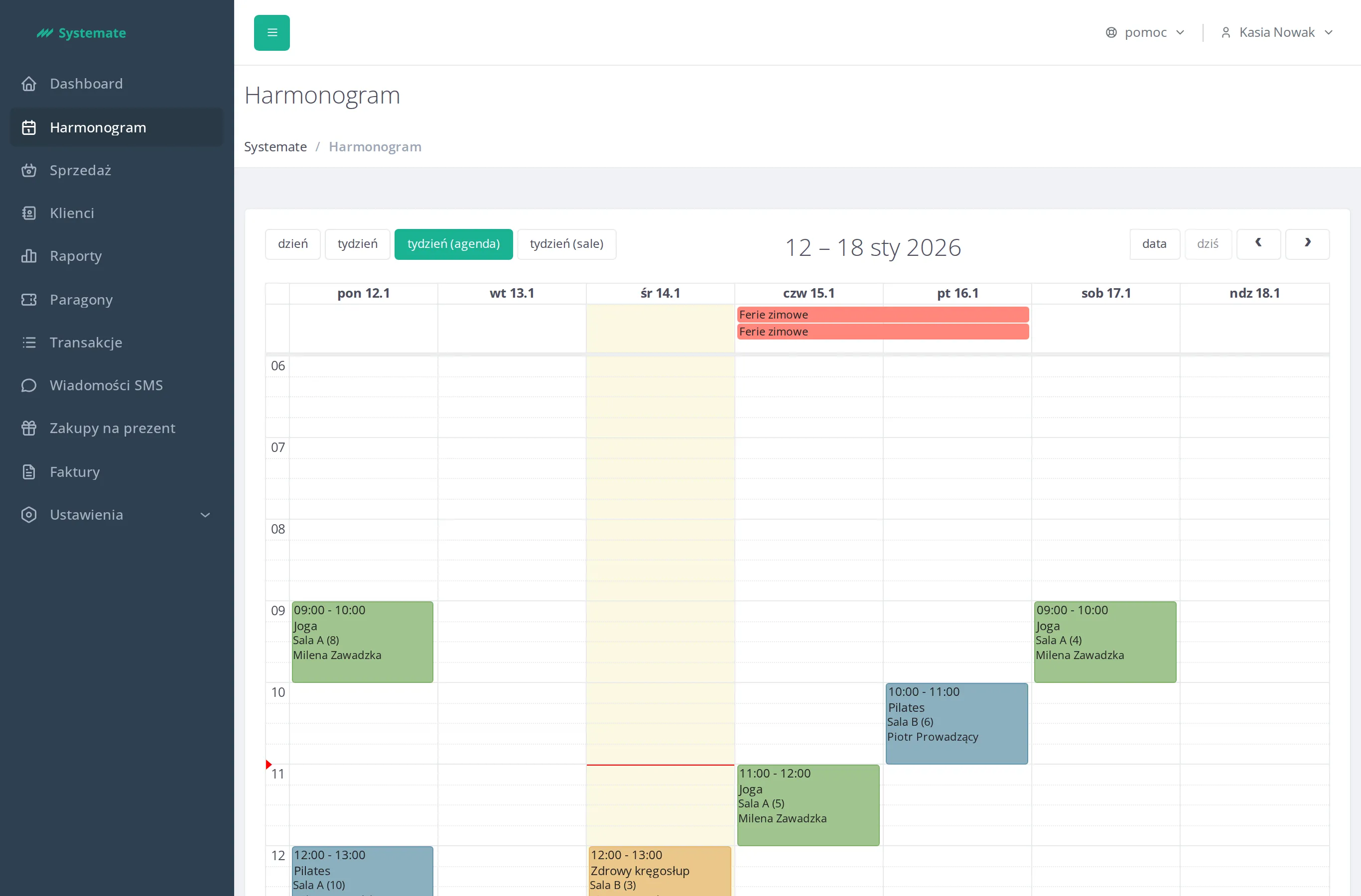 Holiday banner on the office panel schedule